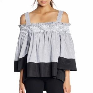 Off the shoulder smocked top